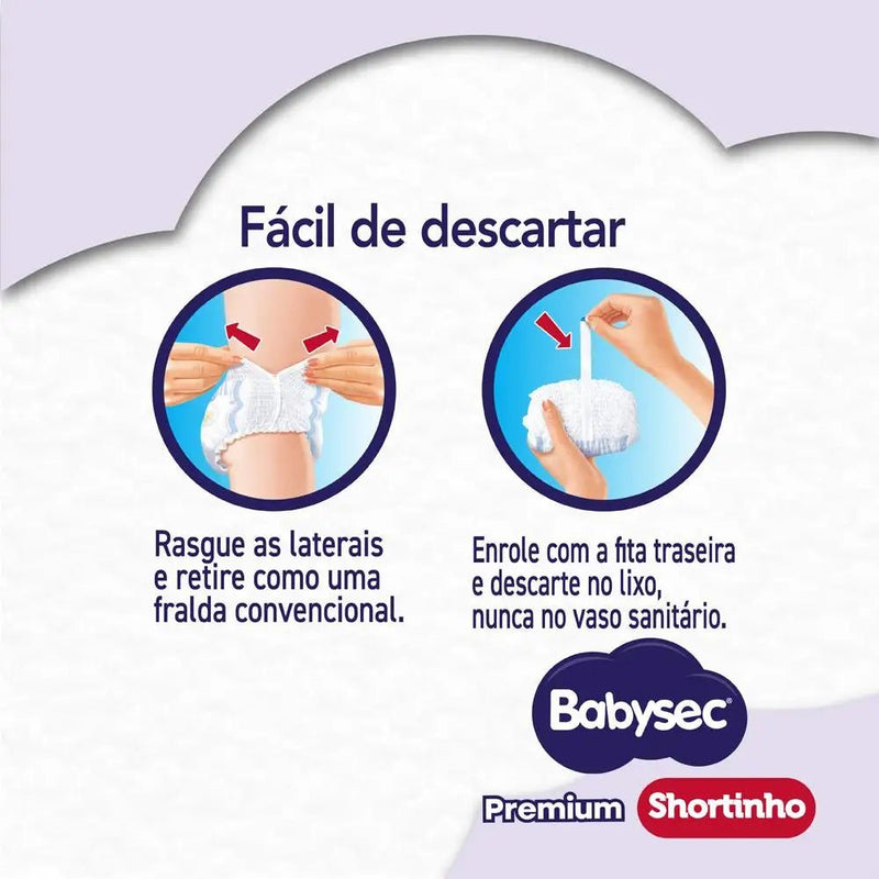 Fralda Babysec Shortinho Galinha Pintadinha Tamanho M - Ninho do Bebê