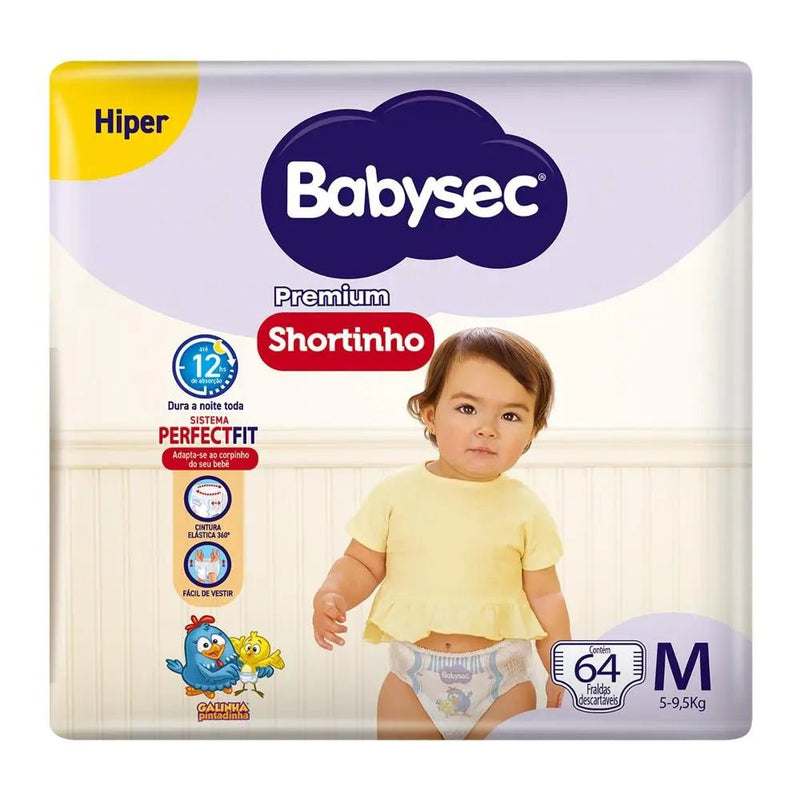 Fralda Babysec Shortinho Galinha Pintadinha Tamanho M - Ninho do Bebê
