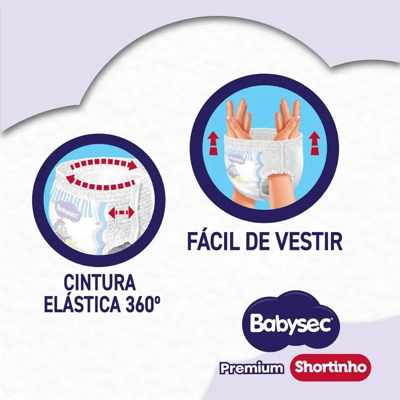 Fralda Babysec Shortinho Galinha Pintadinha Tamanho M - Ninho do Bebê